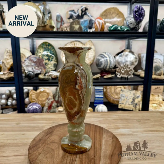 Green Banded Calcite Vase - Vase