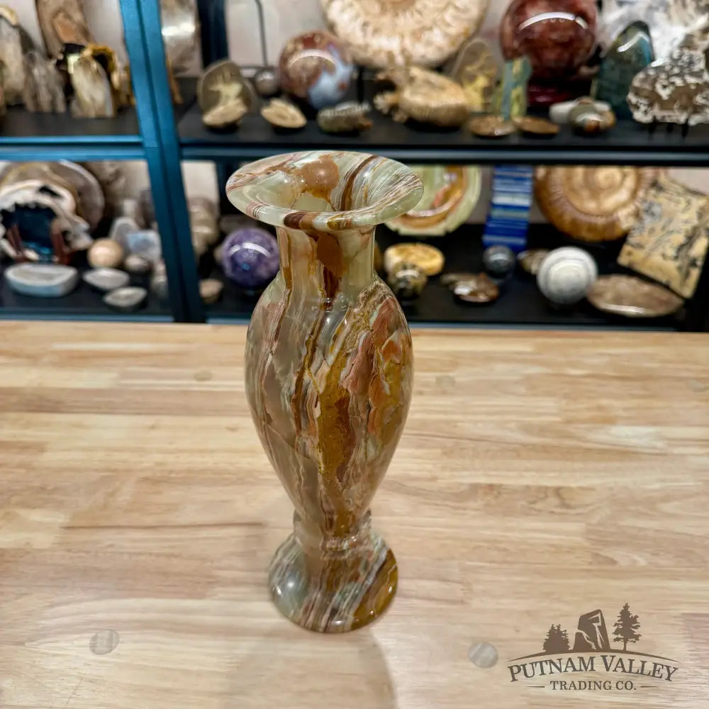 Green Banded Calcite Vase - Vase