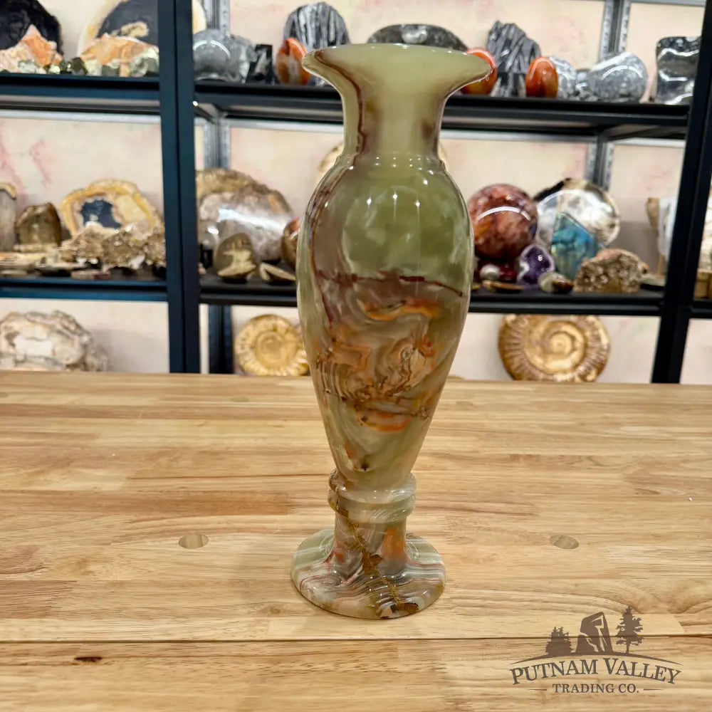 Green Banded Calcite Vase Vase