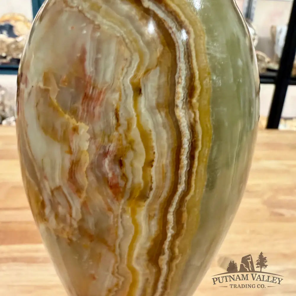 Green Banded Calcite Vase Vase