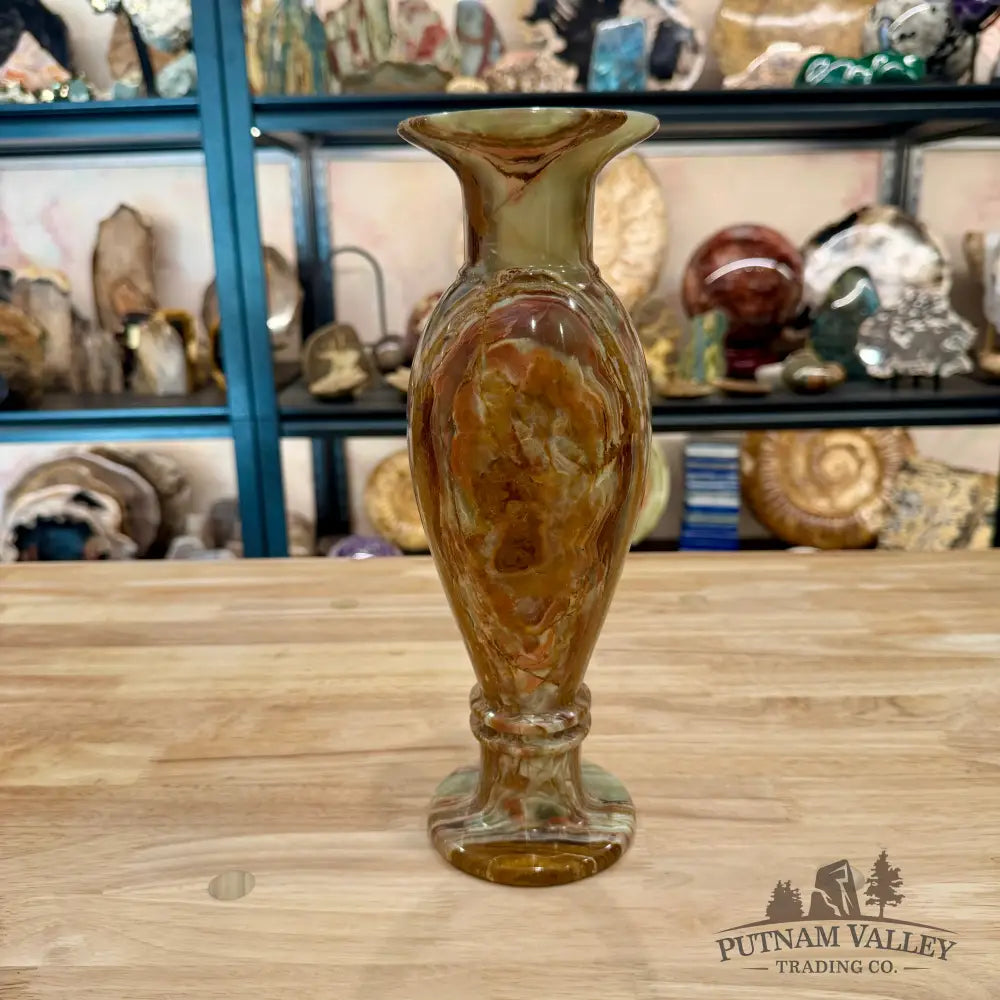 Green Banded Calcite Vase - Vase