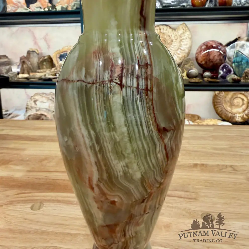 Green Banded Calcite Vase Vase