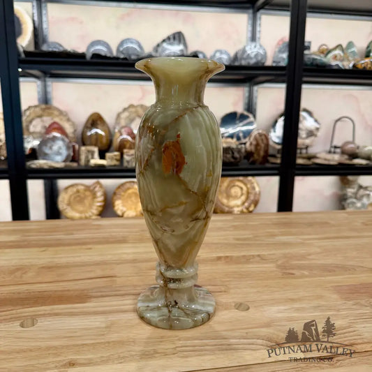 Green Banded Calcite Vase Vase