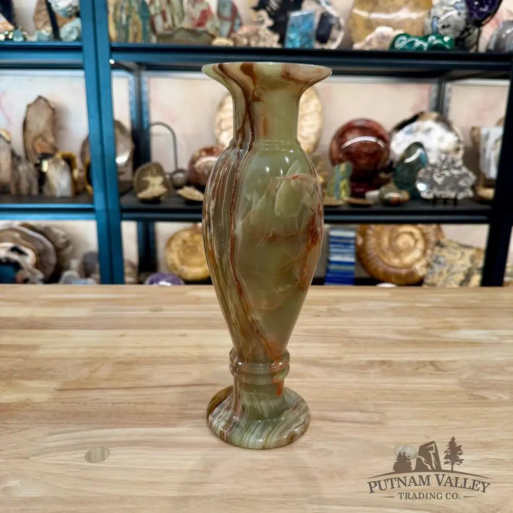 Green Banded Calcite Vase - Vase