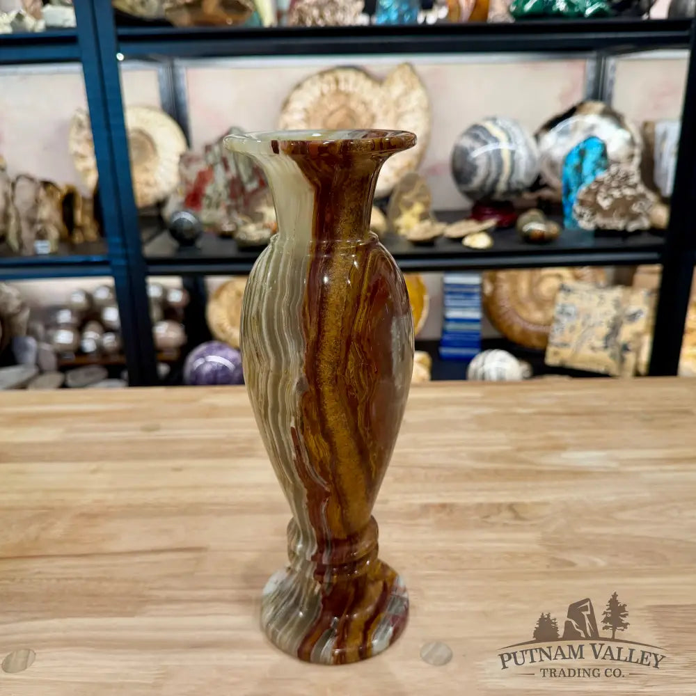Green Banded Calcite Vase 4 - Vase