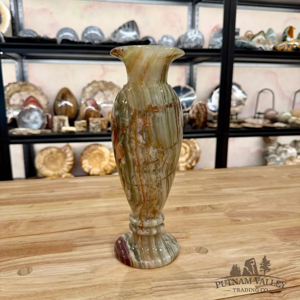 Green Banded Calcite Vase Vase