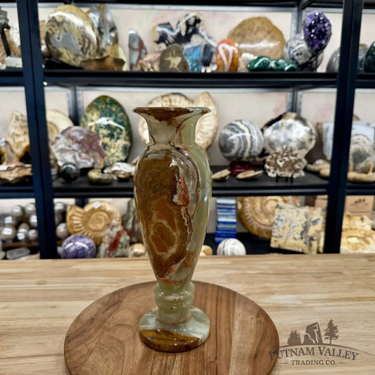 Green Banded Calcite Vase - Vase