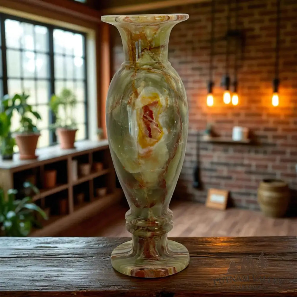 Green Banded Calcite Vase Vase