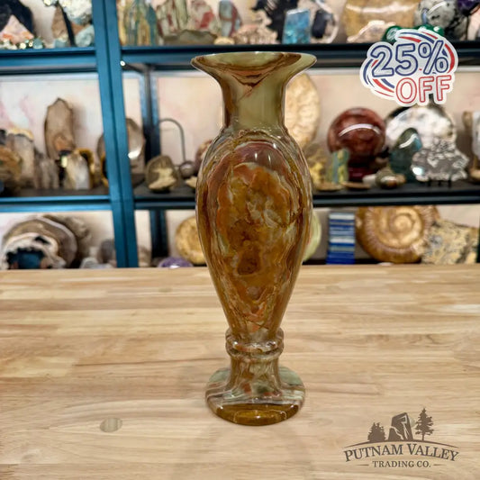Green Banded Calcite Vase - Vase