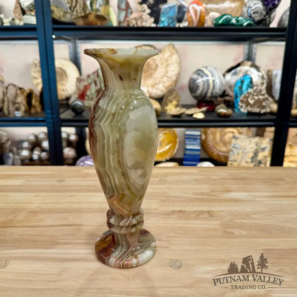 Green Banded Calcite Vase 4 - Vase