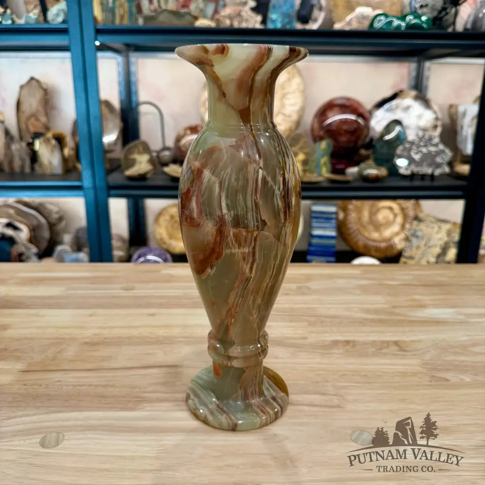 Green Banded Calcite Vase - Vase