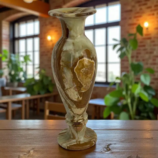 Green Banded Calcite Vase Vase