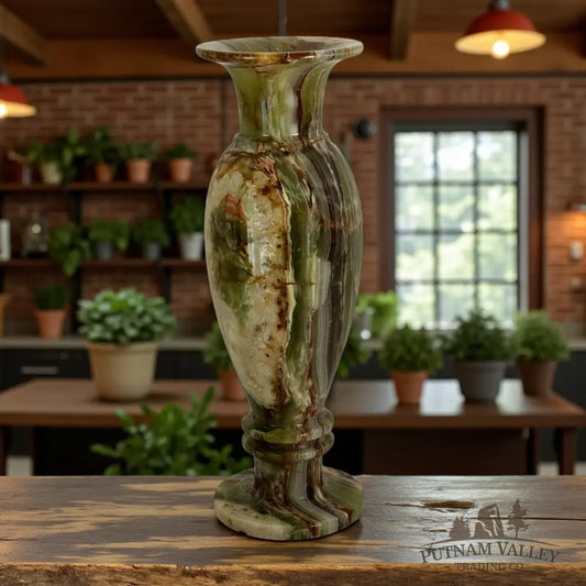 Green Banded Calcite Vase Vase