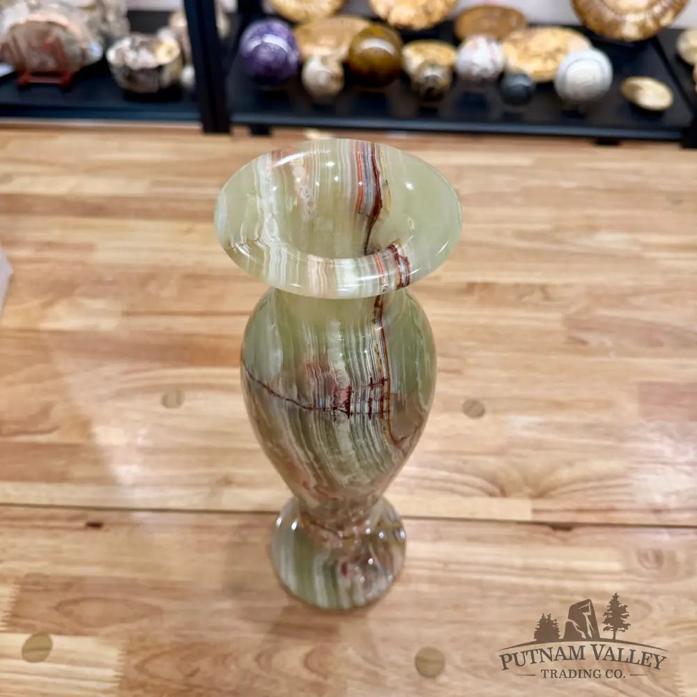 Green Banded Calcite Vase Vase