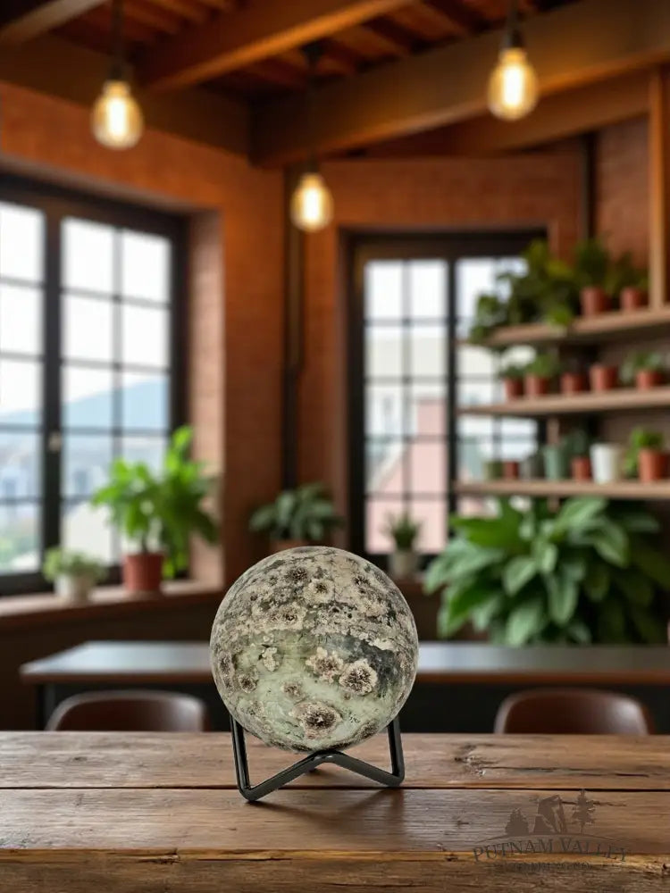 Green Flower Jasper Sphere Sphere