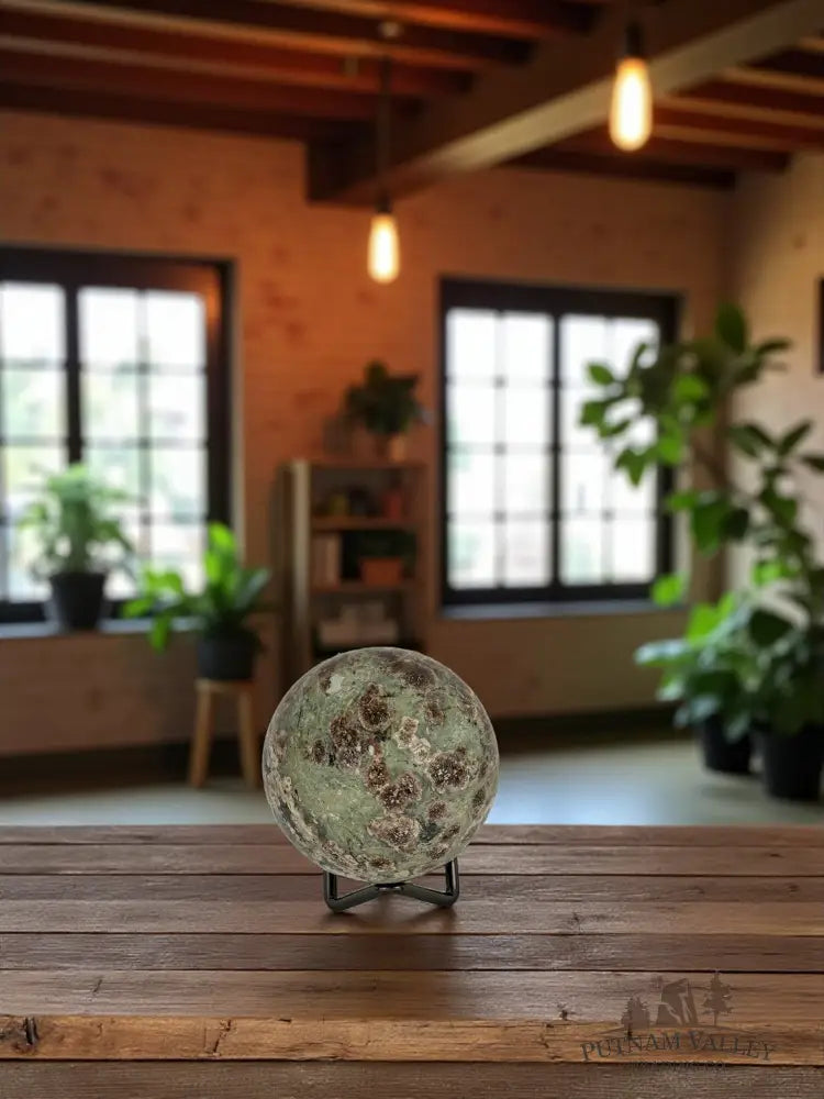 Green Flower Jasper Sphere Sphere