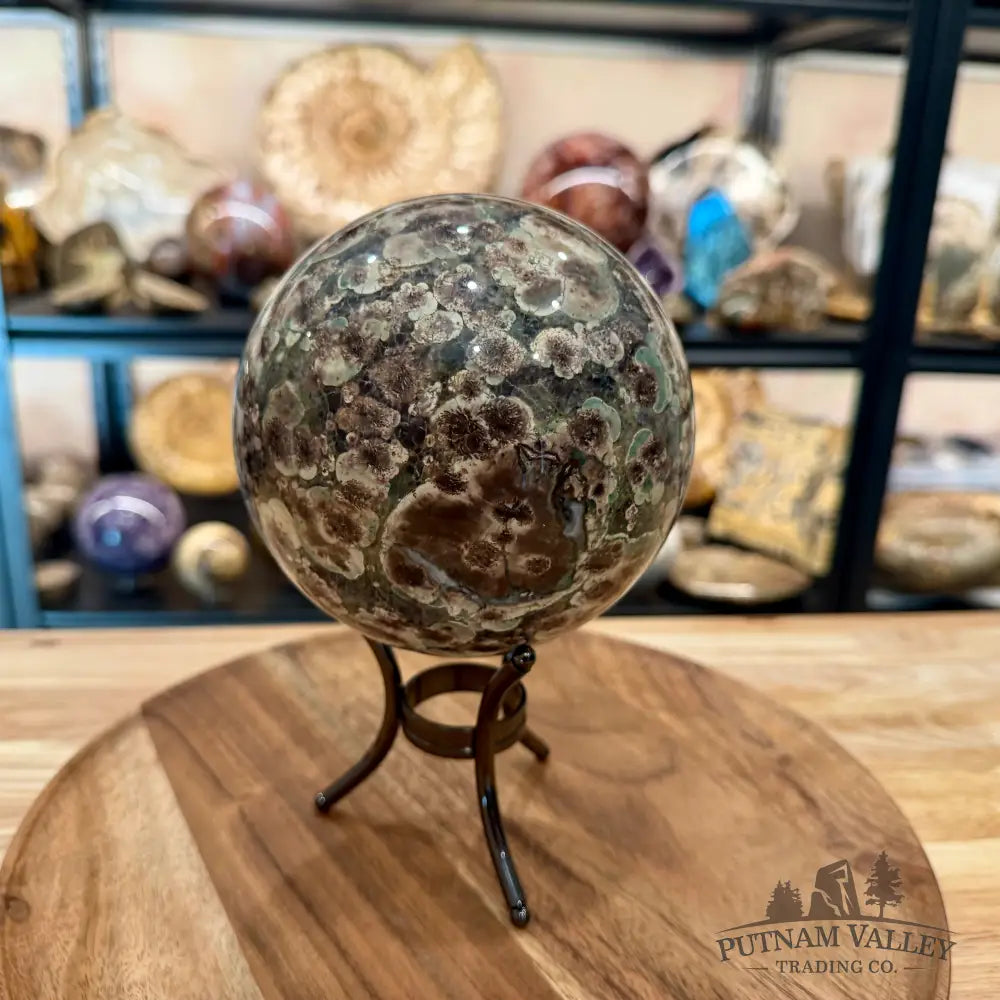 Green Flower Jasper Sphere 4.99’’ - Sphere
