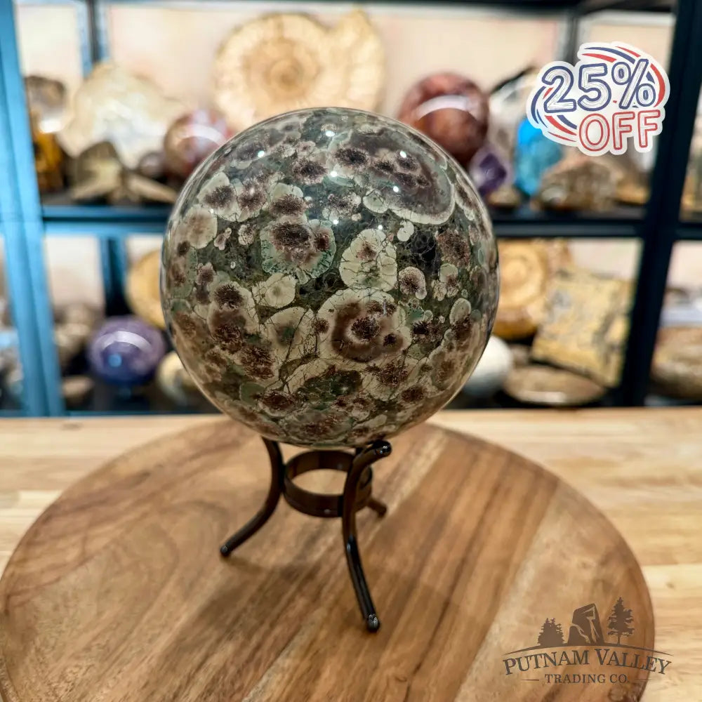 Green Flower Jasper Sphere 4.99’’ - Sphere