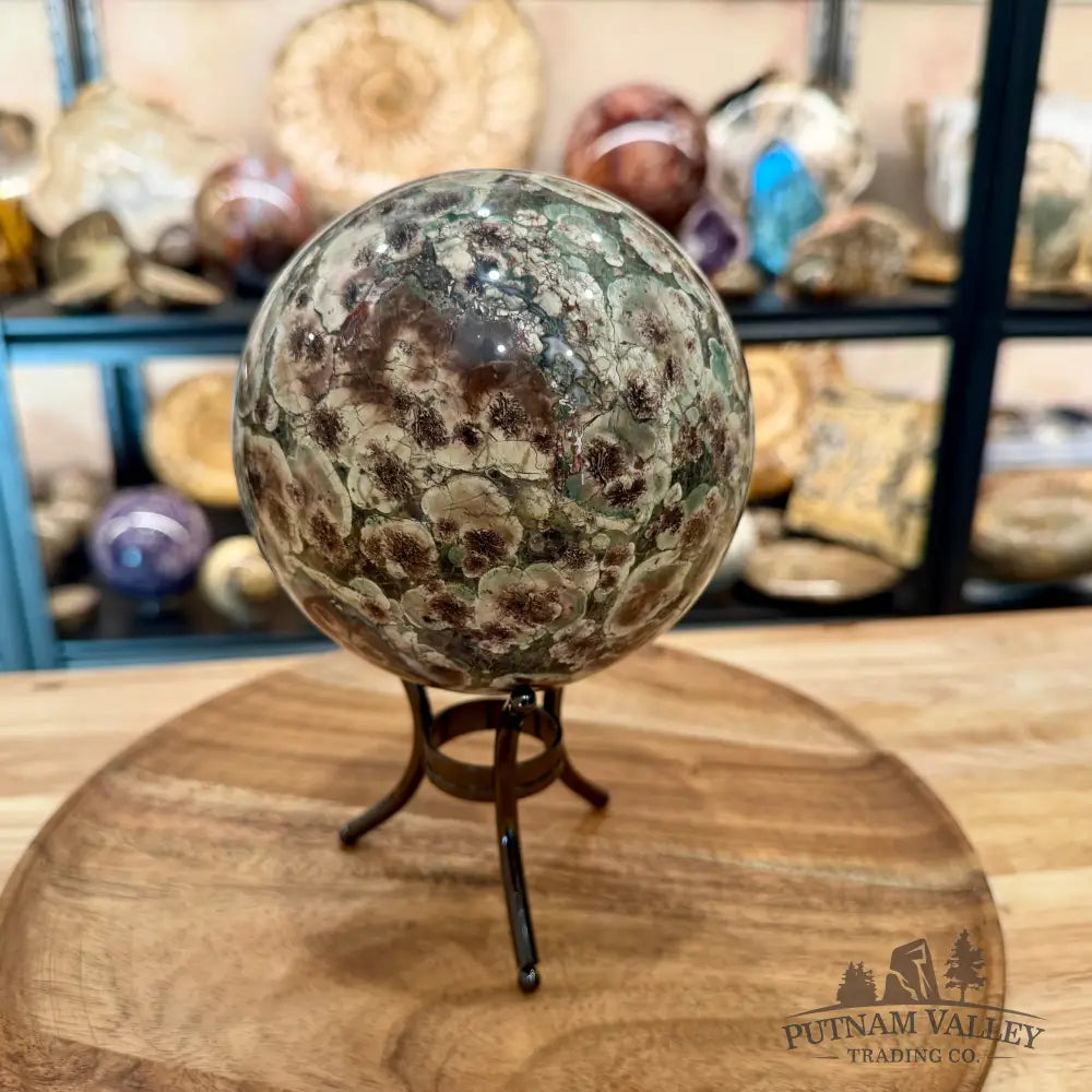 Green Flower Jasper Sphere 4.99’’ - Sphere