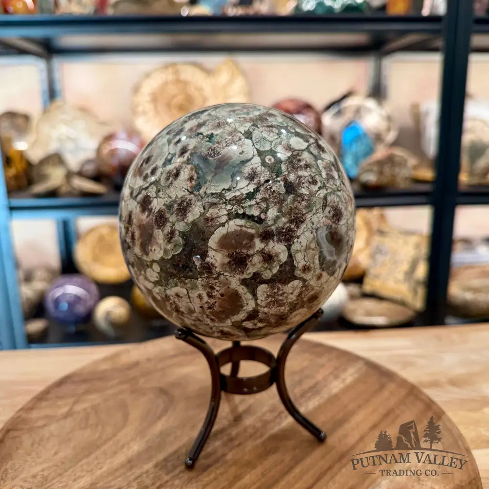 Green Flower Jasper Sphere 5.01’’ - Sphere