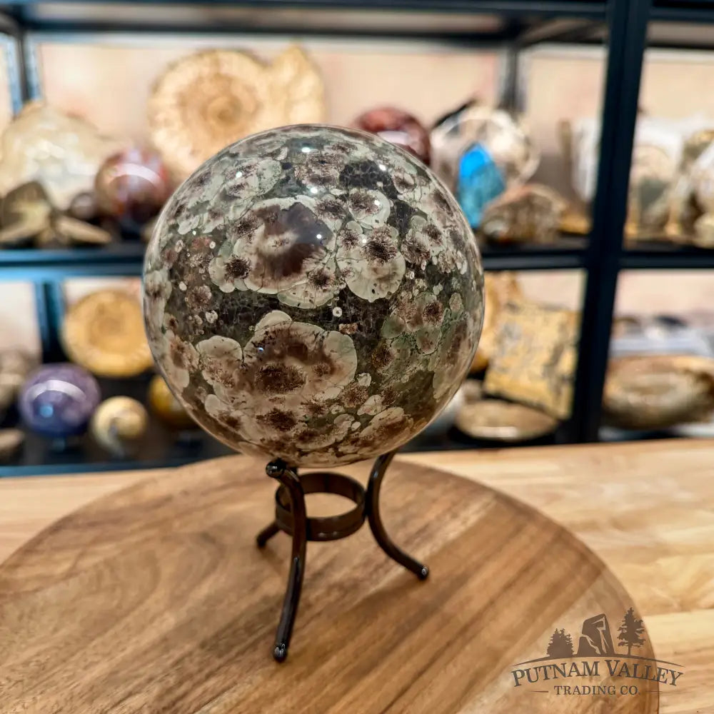 Green Flower Jasper Sphere 5.01’’ - Sphere