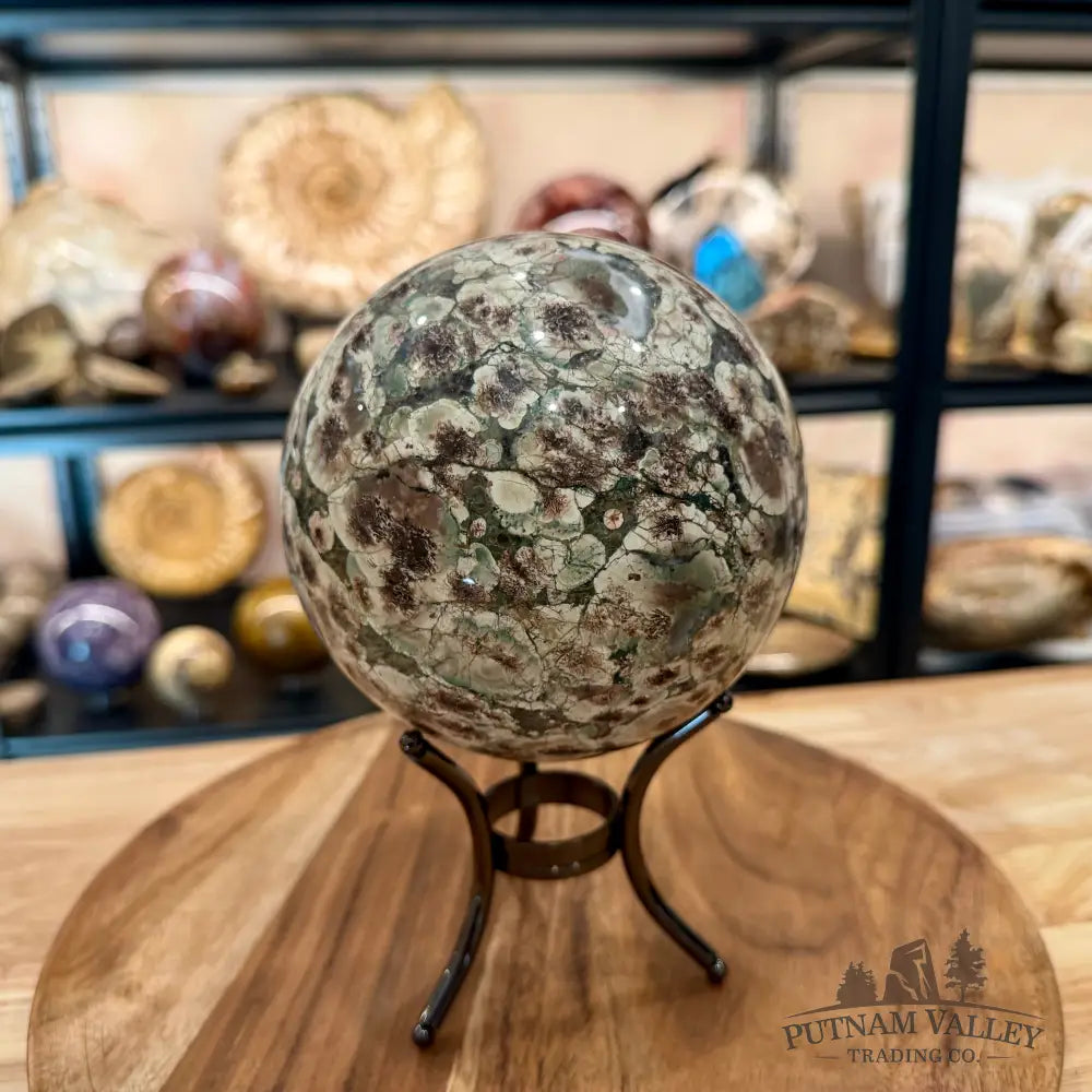 Green Flower Jasper Sphere 5.01’’ - Sphere
