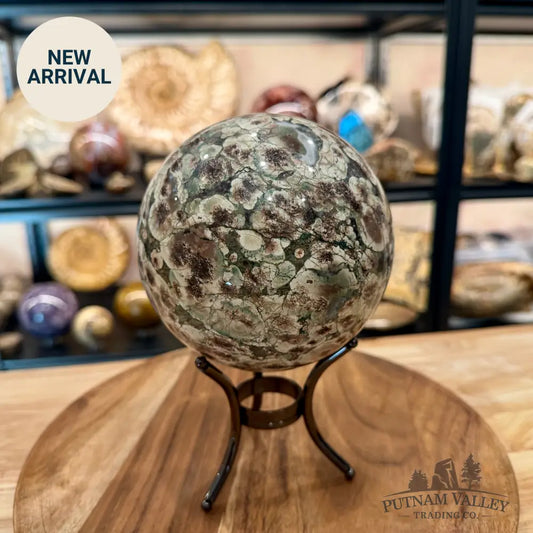 Green Flower Jasper Sphere 5.01’’ - Sphere