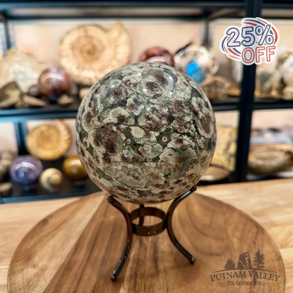 Green Flower Jasper Sphere 5.01’’ - Sphere