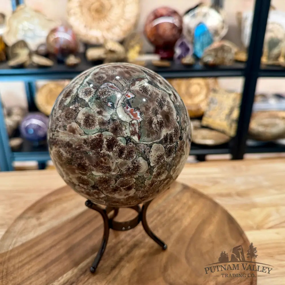Green Flower Jasper Sphere 5.10’’ - Sphere
