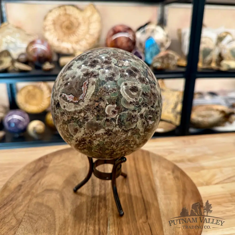 Green Flower Jasper Sphere 5.16’’ - Sphere