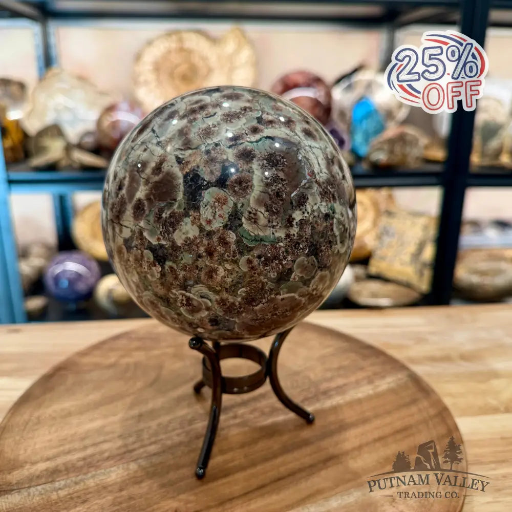 Green Flower Jasper Sphere 5.16’’ - Sphere