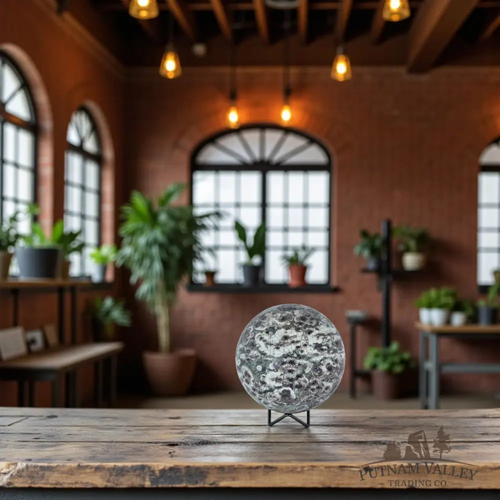 Green Flower Jasper Sphere Sphere