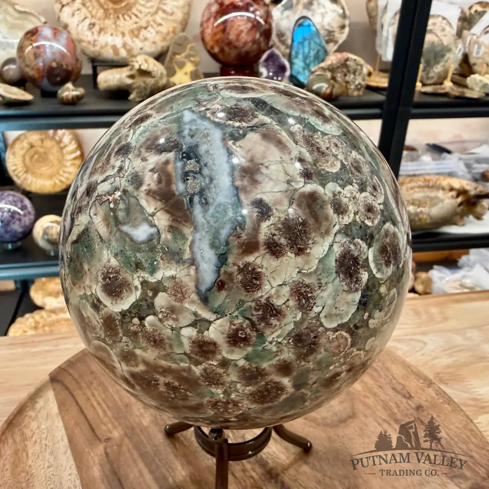 Green Flower Jasper Sphere 5.26’’ - Sphere