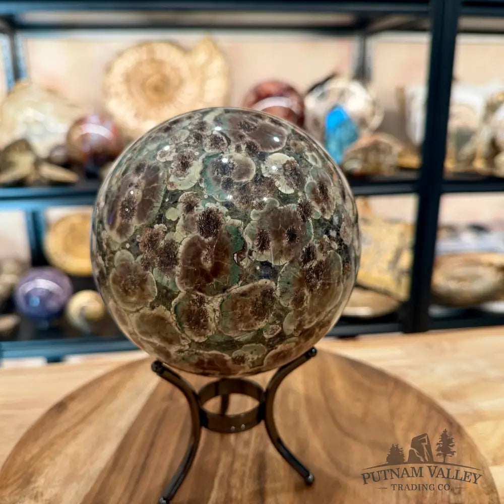 Green Flower Jasper Sphere 5.26’’ - Sphere