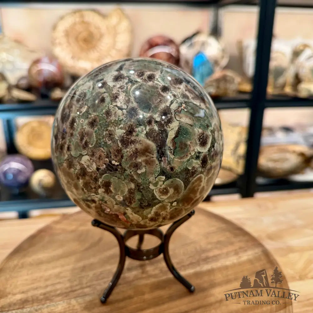Green Flower Jasper Sphere 5.26’’ - Sphere