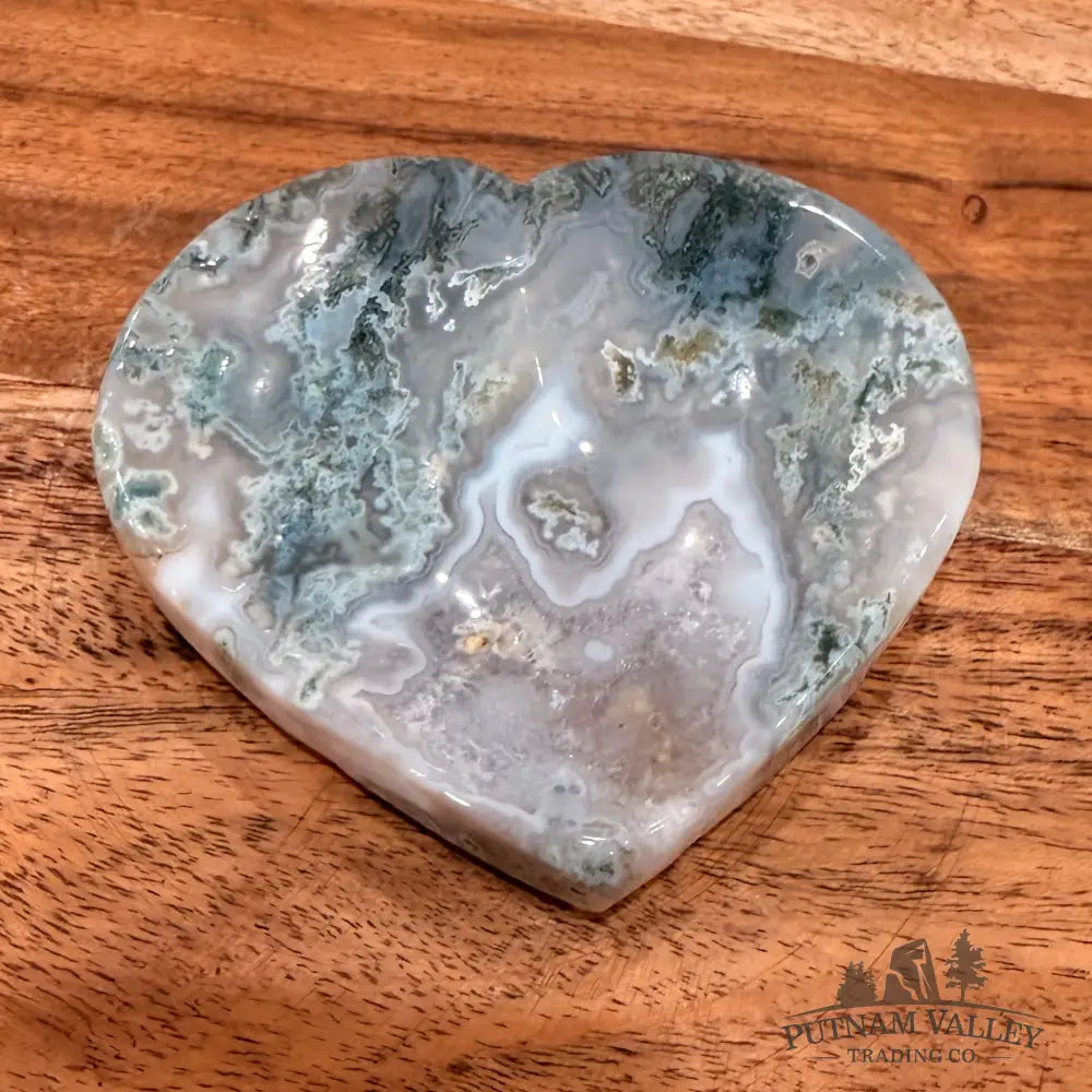 Green Moss Agate Heart Dish 3.75’’ - Plate