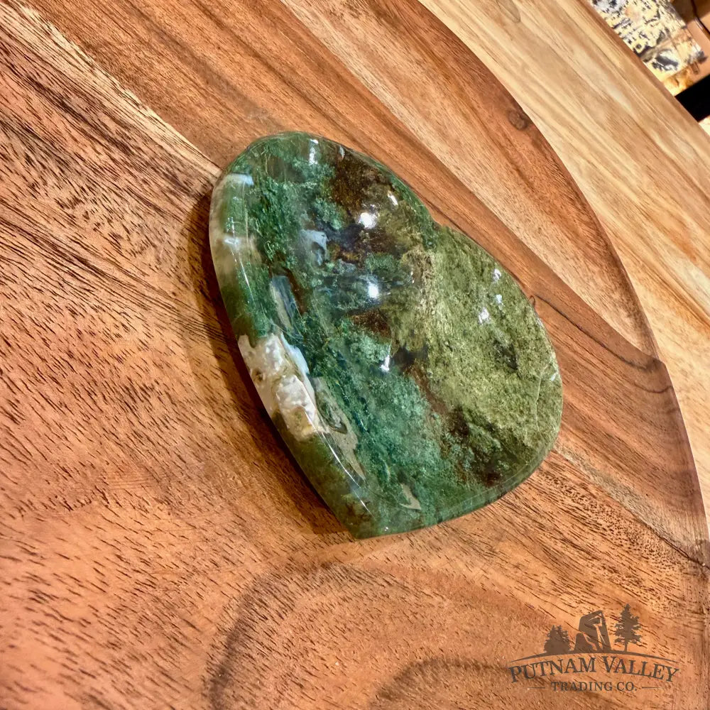 Green Moss Agate Heart Dish 4.04’’ - Plate
