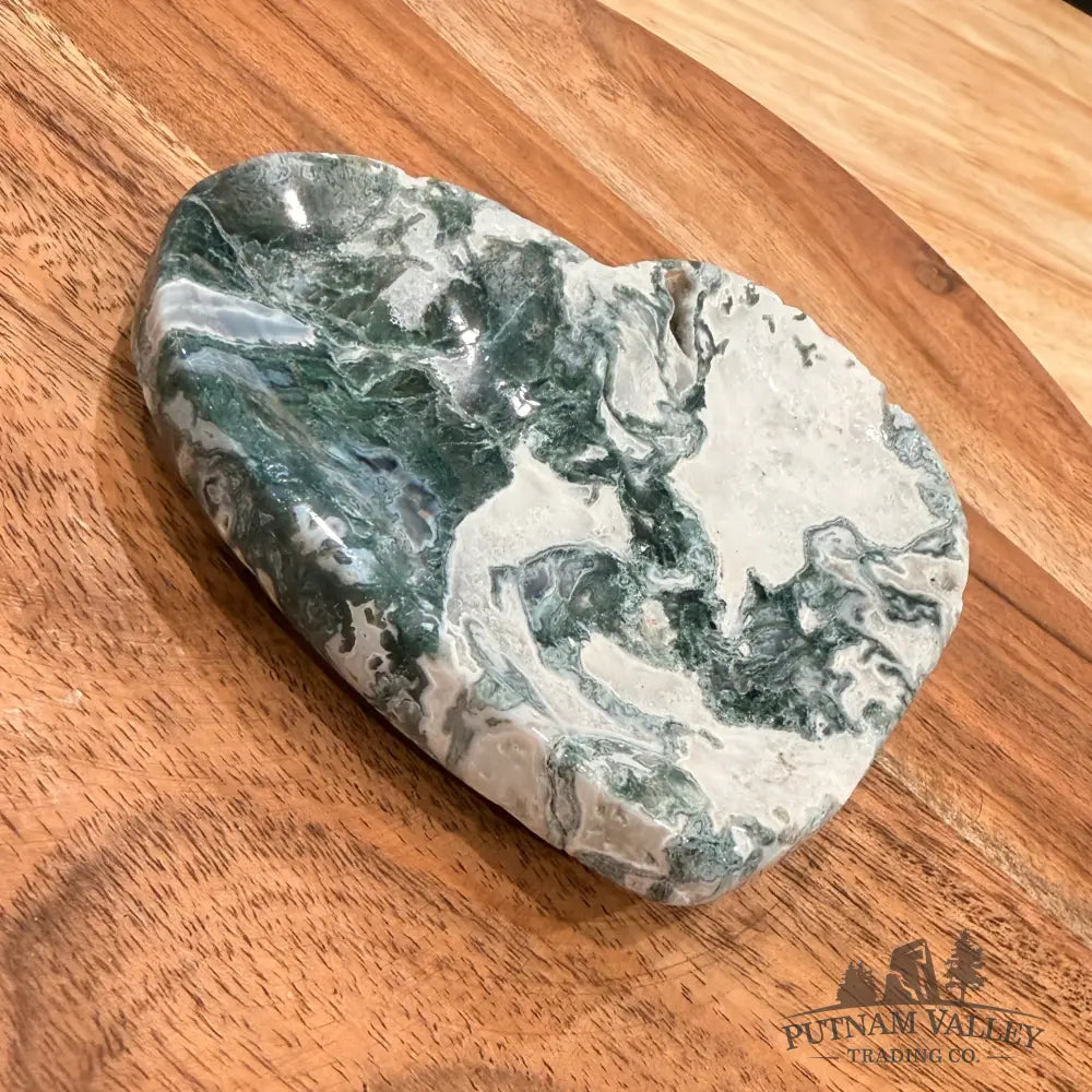 Green Moss Agate Heart Dish 4.65’’ - Plate