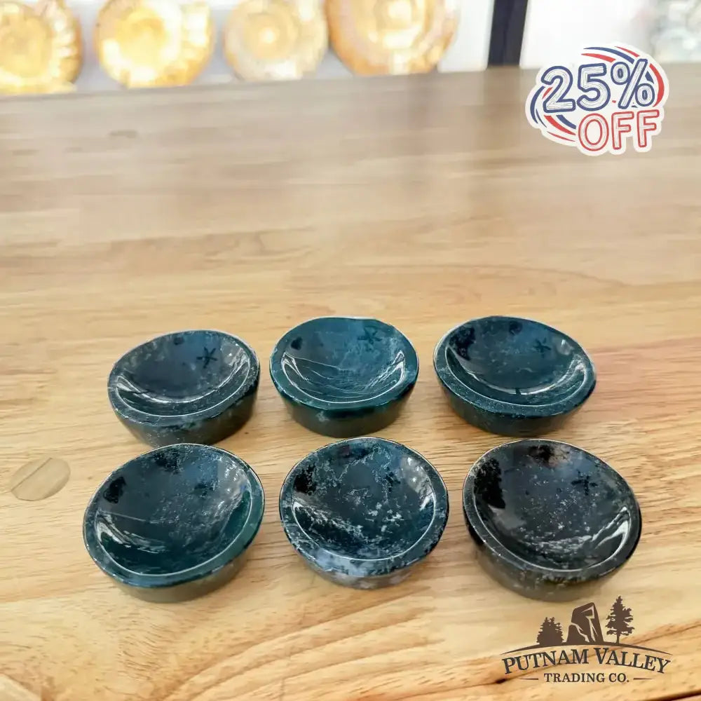 Green Moss Agate Mini Bowls - Putnam Valley Trading Co.