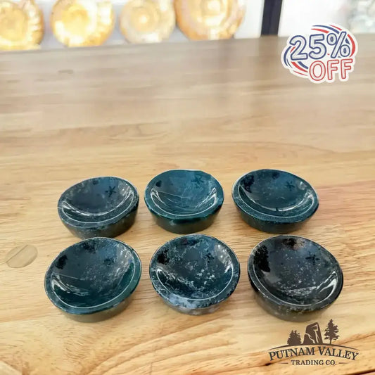 Green Moss Agate Mini Bowls - Putnam Valley Trading Co.