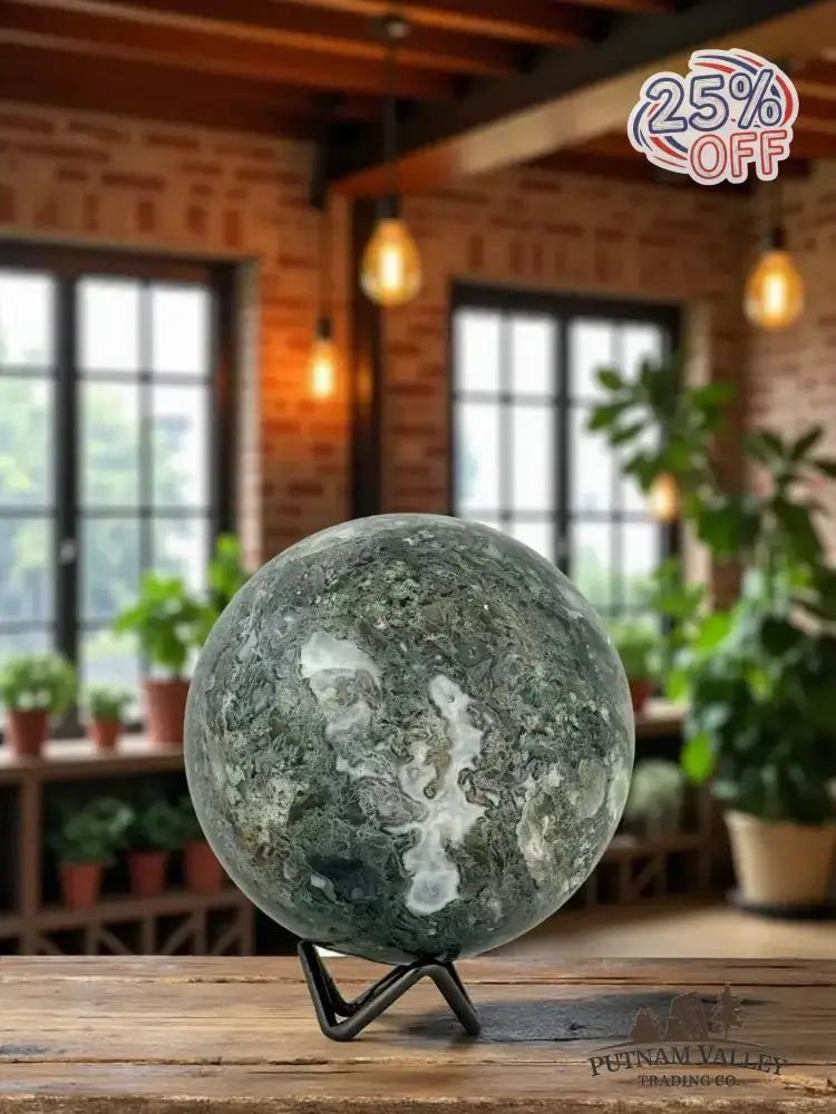 Green Moss Agate Sphere 4.2" - Putnam Valley Trading Co.
