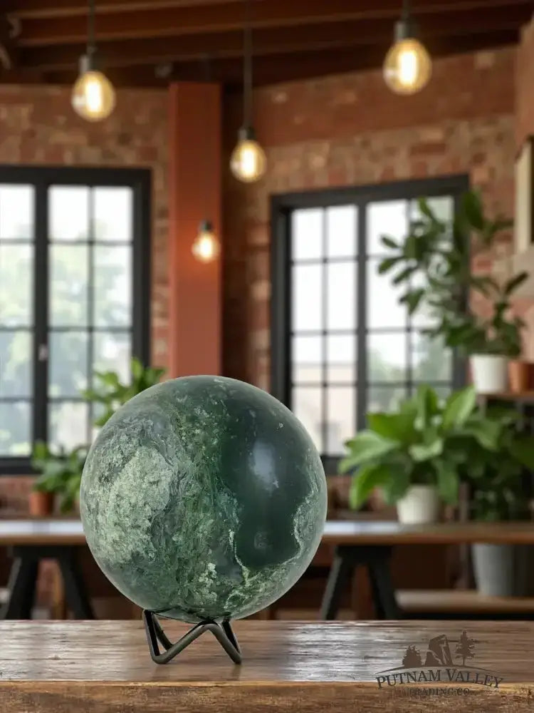 Green Moss Agate Sphere 4.2" - Putnam Valley Trading Co.