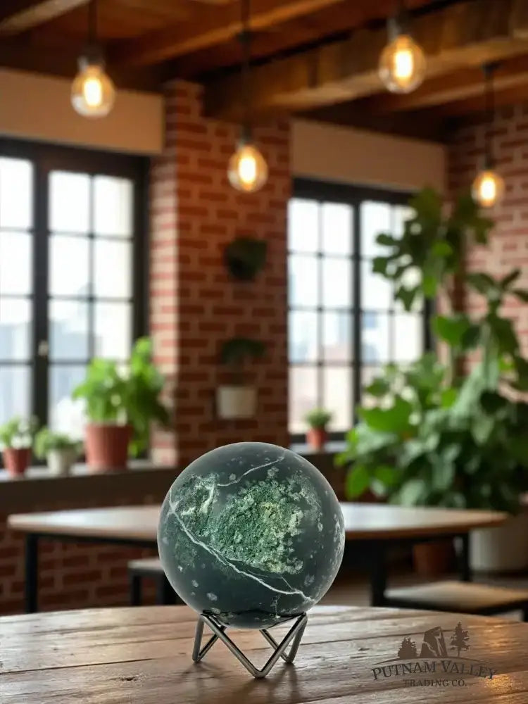 Green Moss Agate Sphere 4.3" - Putnam Valley Trading Co.