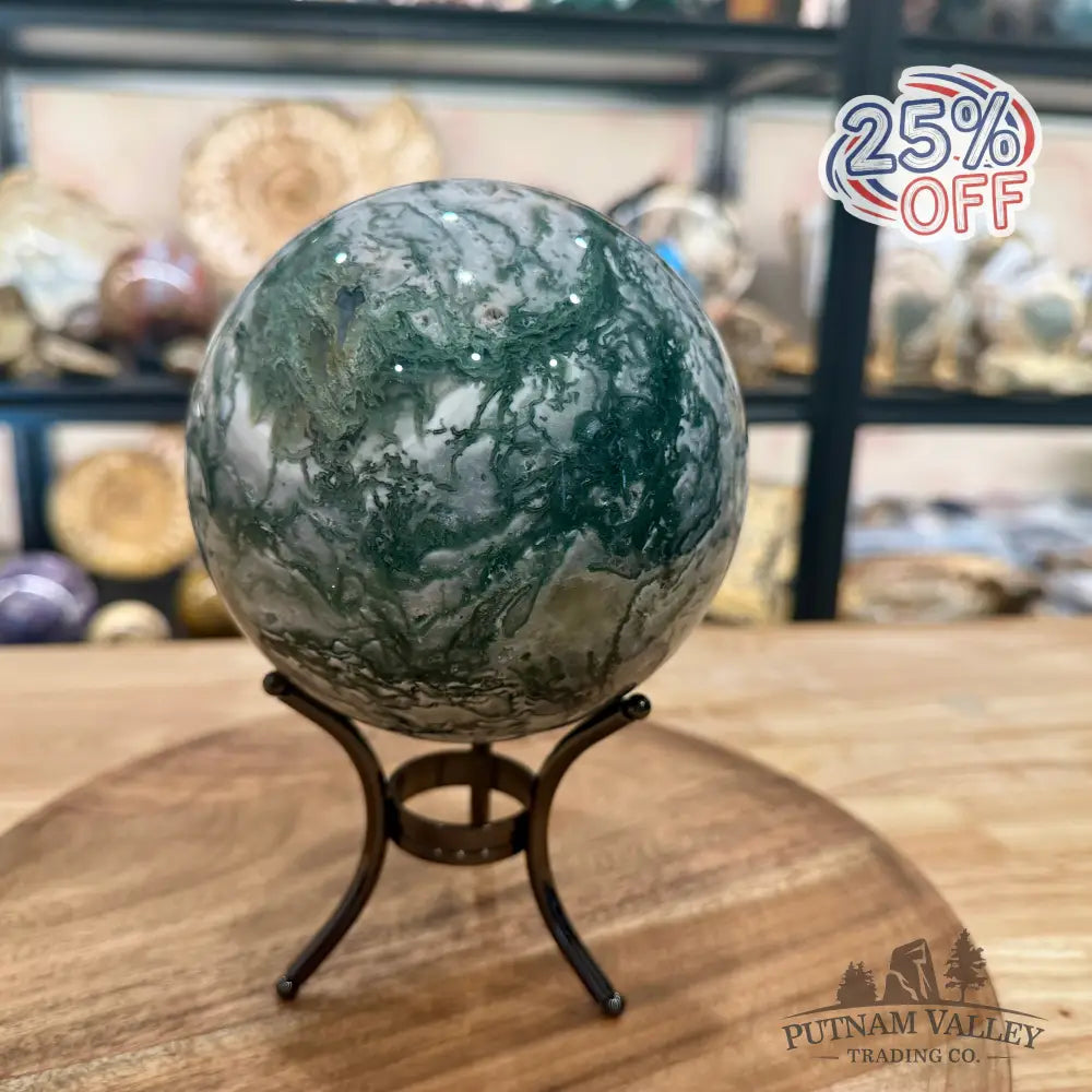 Green Moss Agate Sphere 4.88’’ - Sphere