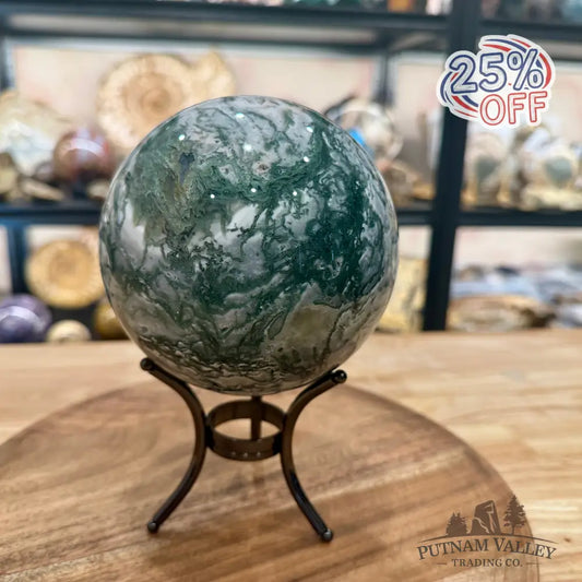 Green Moss Agate Sphere 4.88’’ - Sphere