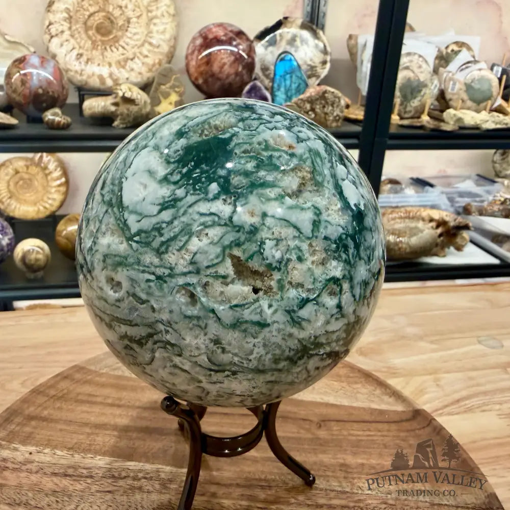 Green Moss Agate Sphere 4.88’’ - Sphere
