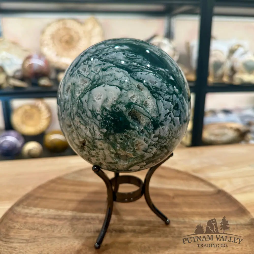 Green Moss Agate Sphere 4.88’’ - Sphere