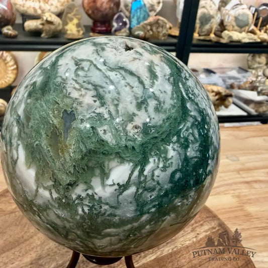 Green Moss Agate Sphere 4.88’’ - Sphere