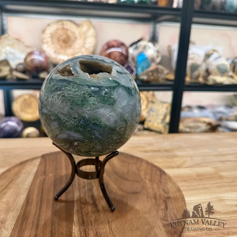 Green Moss Agate Sphere 4.89’’ - Sphere