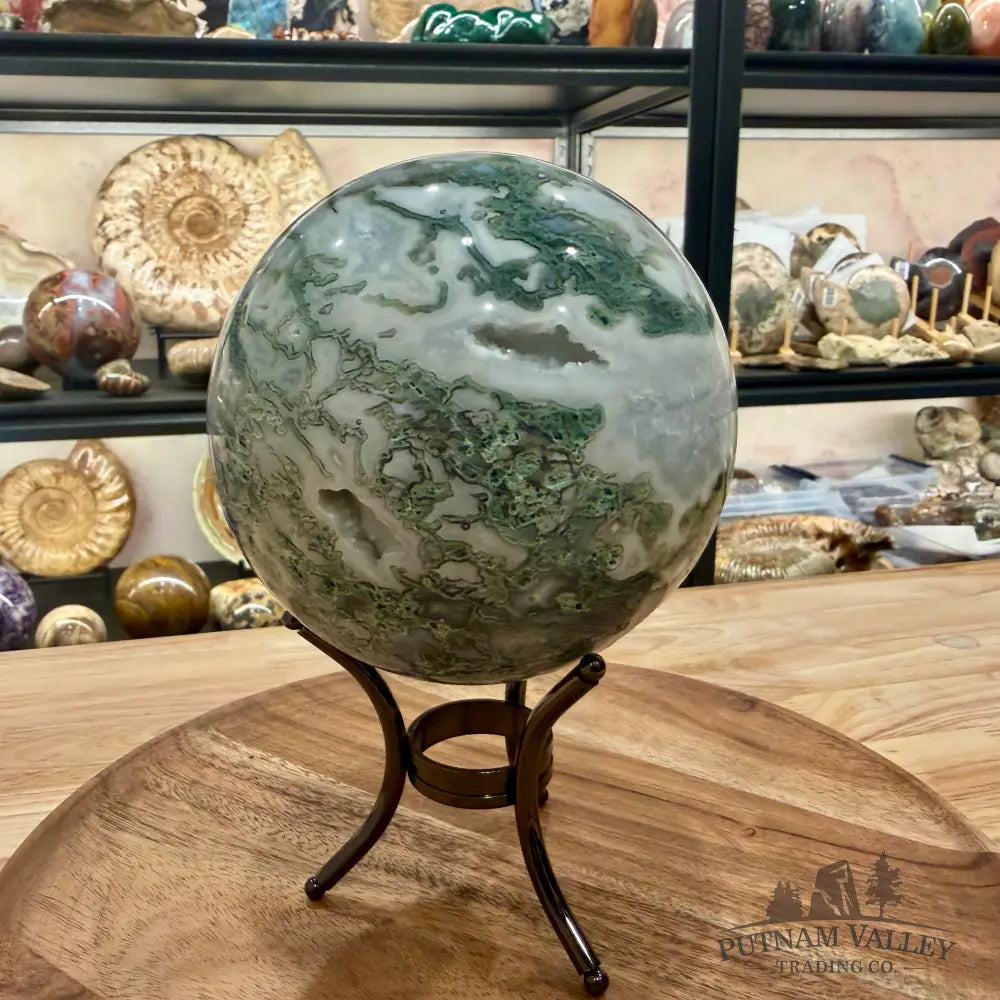 Green Moss Agate Sphere 4.89’’ - Sphere